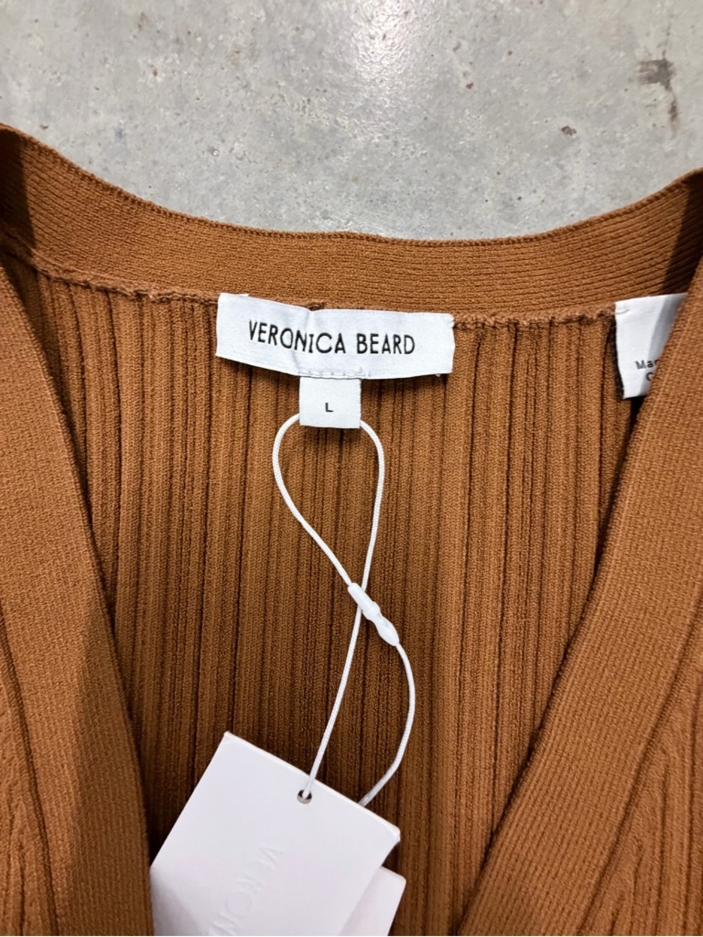 Veronica Beard Sleeveless Ribbed Button-Front Midi Dress in Brown - Picture 3 of 4
